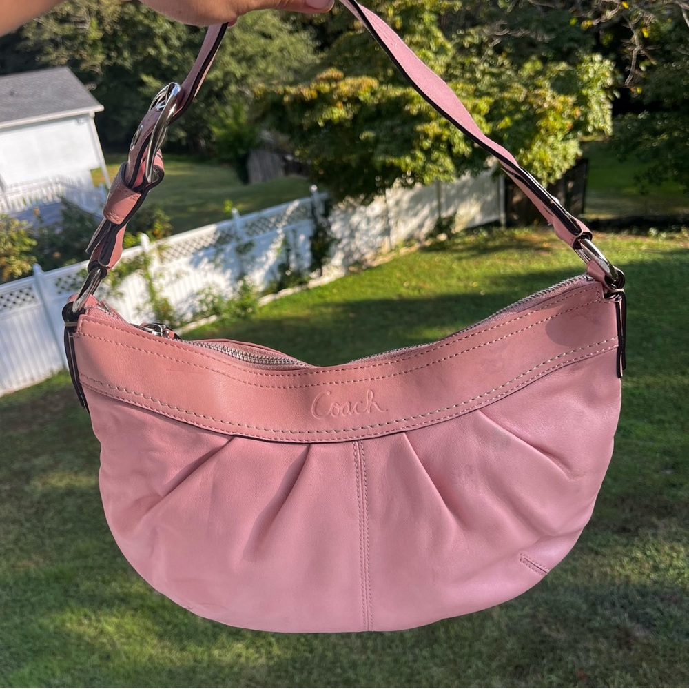 🎀 2009 Coach Soho Pleated Pink Large Handbag Y2K